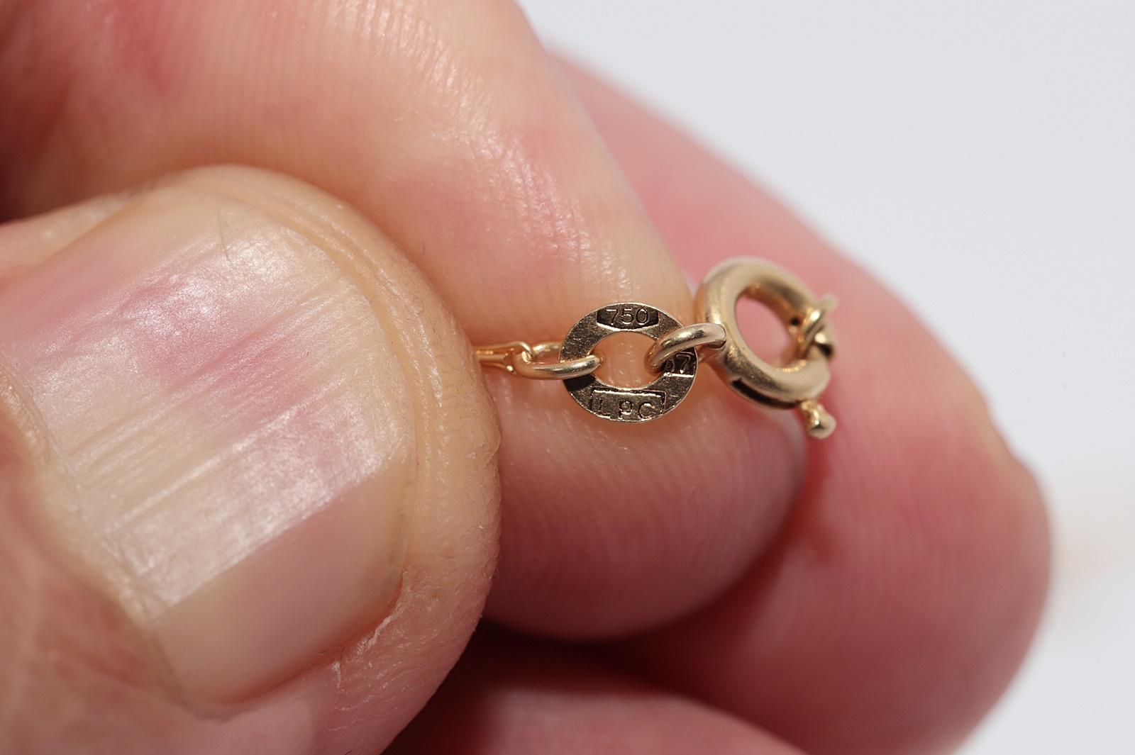 Collana con ciondolo in oro 18k con diamanti naturali e smalto decorato, antica CIRCA 1900 in vendita 7