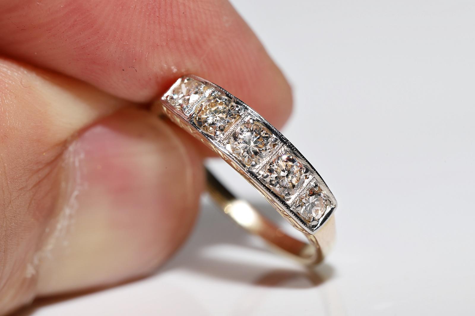 Antiker 18 Karat Gold natürlicher Diamant-Dekorierter Ring, um 1900er Jahre im Angebot 4