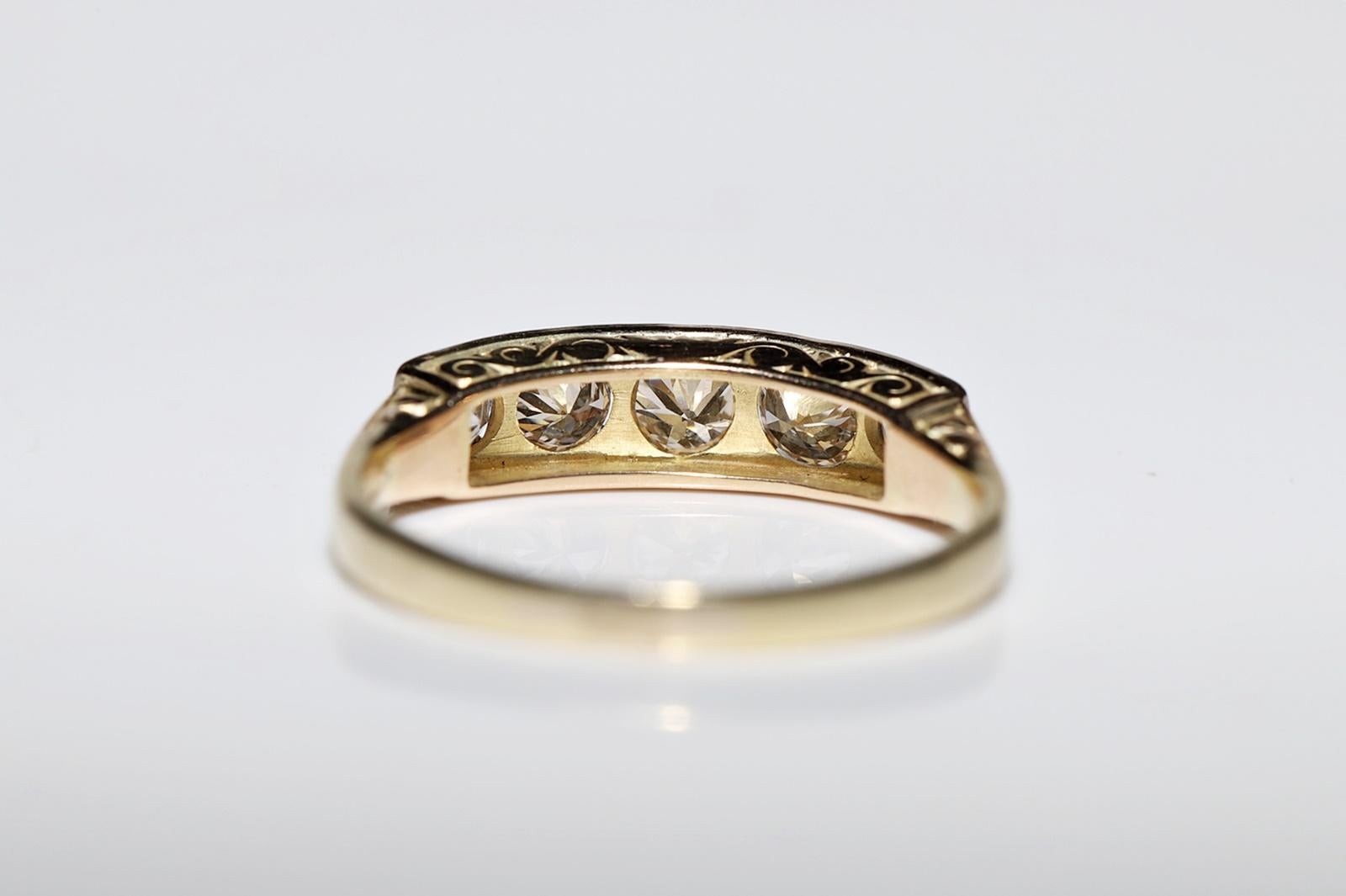 Antiker 18 Karat Gold natürlicher Diamant-Dekorierter Ring, um 1900er Jahre im Angebot 5