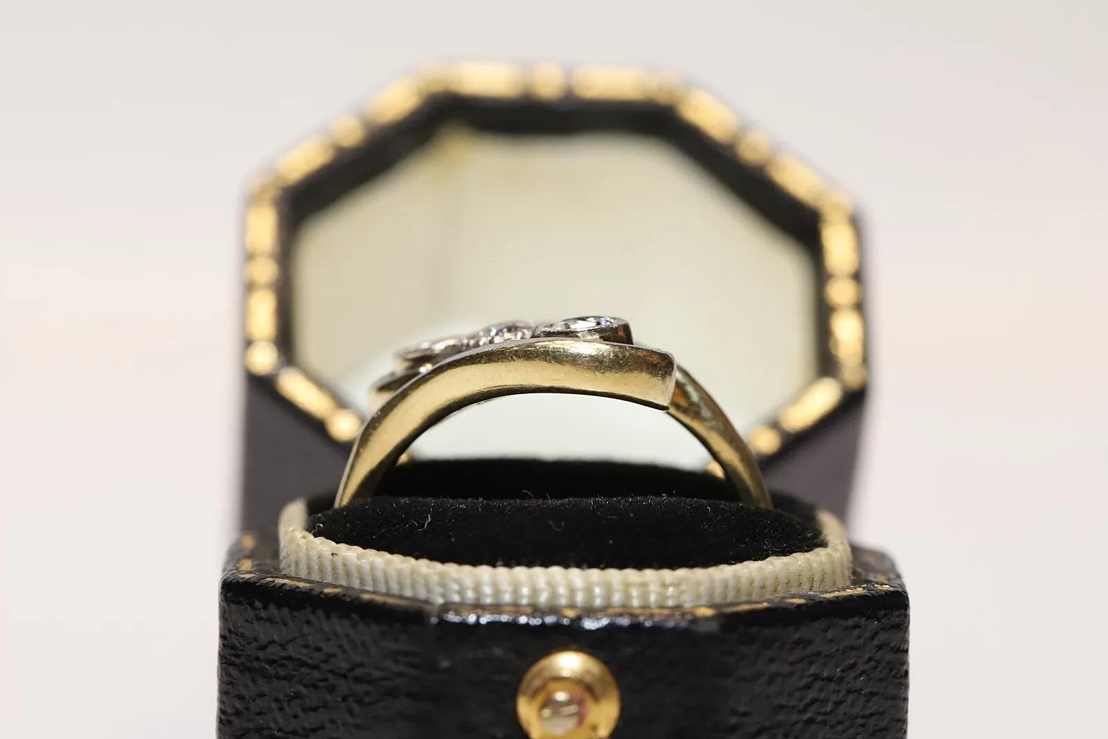 Antiker 18 Karat Gold natürlicher Diamant-Dekorierter Ring, um 1900er Jahre  im Angebot 5