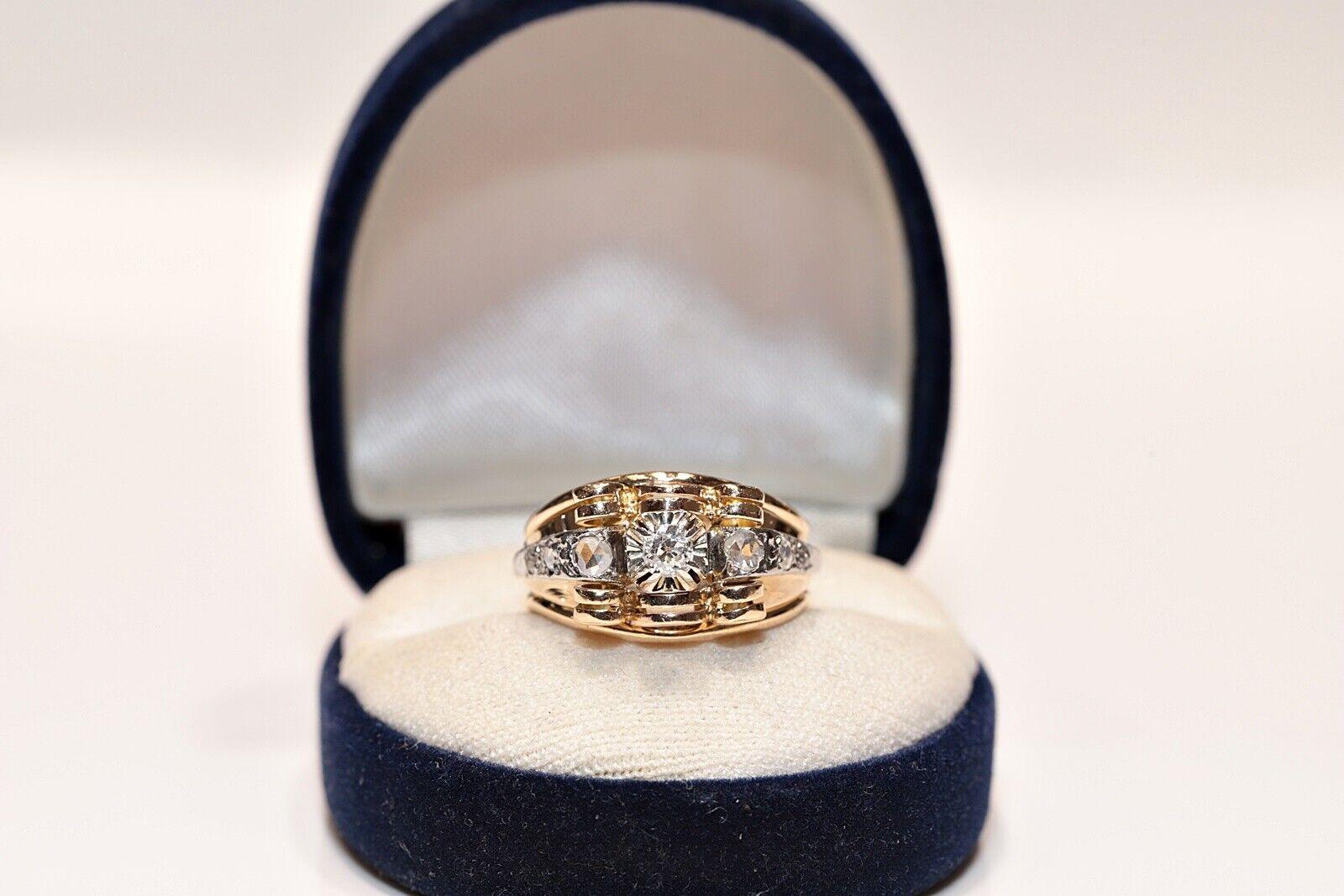 Antiker 18 Karat Gold natürlicher Diamant-Dekorierter Ring, um 1900er Jahre  im Angebot 5