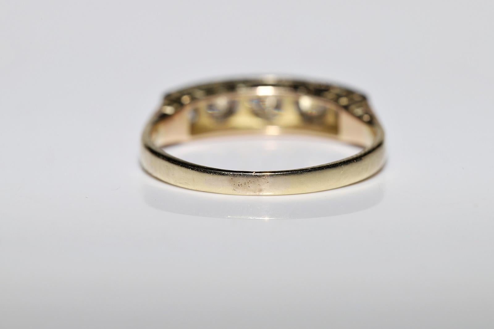 Antiker 18 Karat Gold natürlicher Diamant-Dekorierter Ring, um 1900er Jahre im Angebot 6