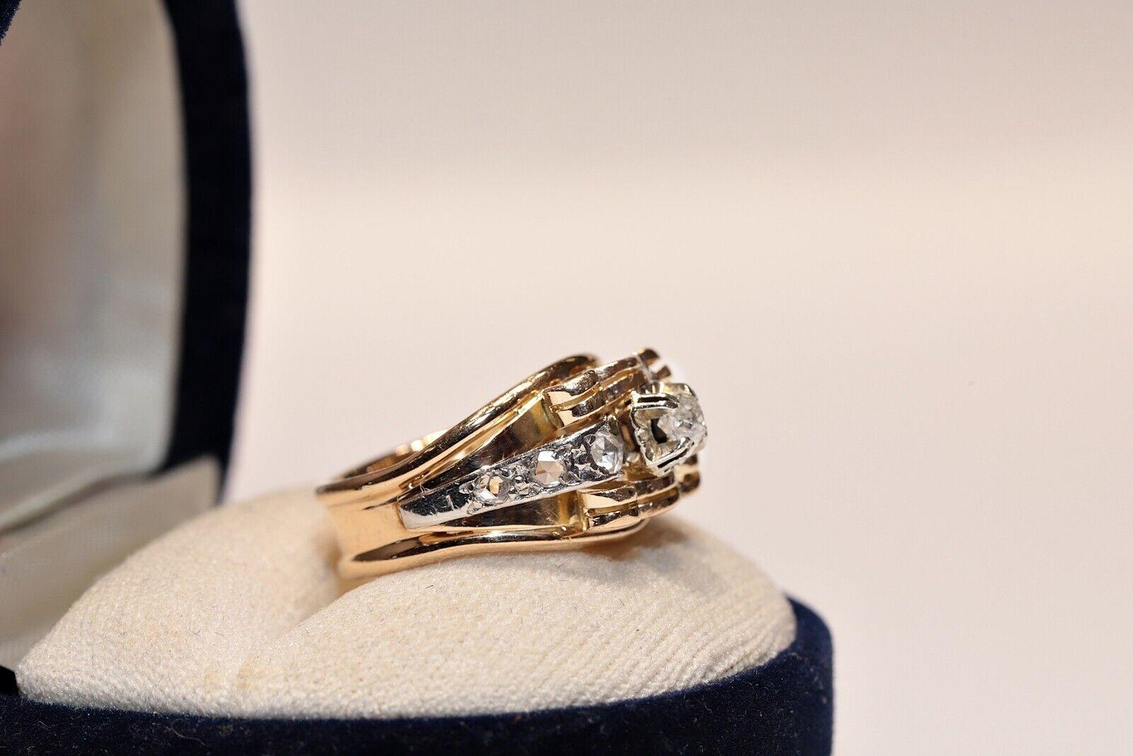 Antiker 18 Karat Gold natürlicher Diamant-Dekorierter Ring, um 1900er Jahre  im Angebot 6