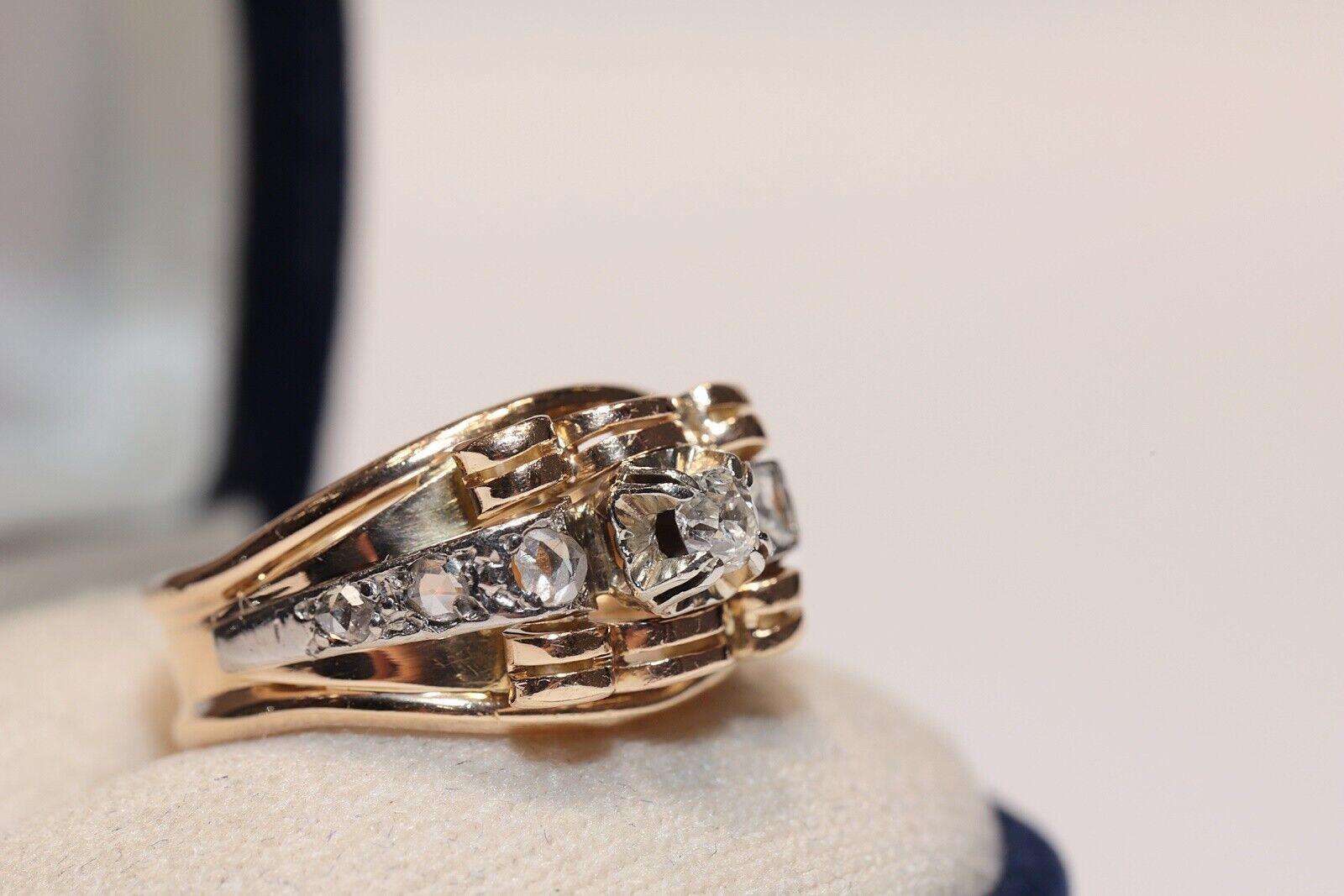 Antiker 18 Karat Gold natürlicher Diamant-Dekorierter Ring, um 1900er Jahre  im Angebot 7