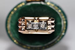 Antique Circa 1900s 18k Gold Natural Diamond Decorated Ring