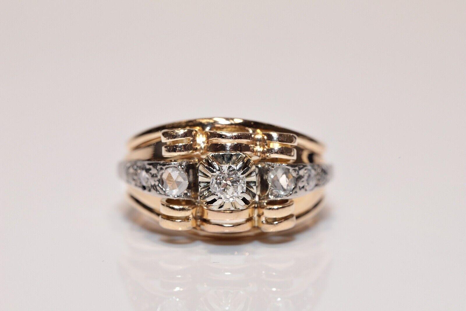 Antiker 18 Karat Gold natürlicher Diamant-Dekorierter Ring, um 1900er Jahre  (Viktorianisch) im Angebot