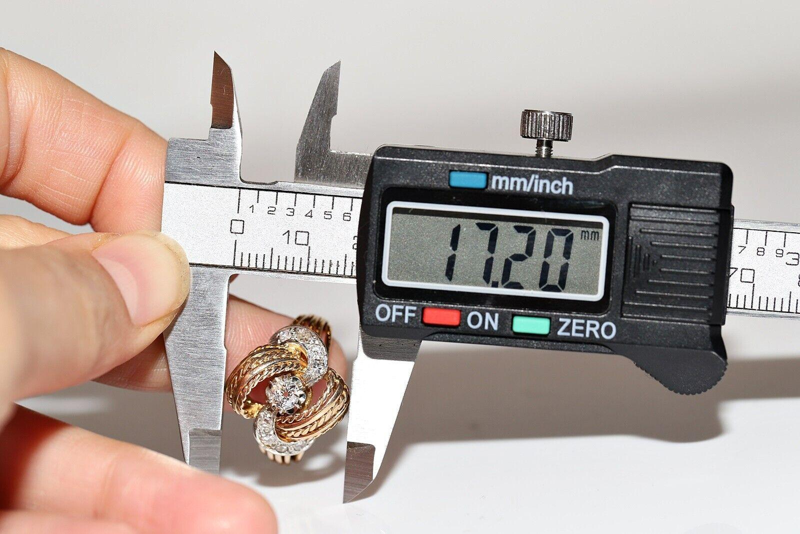 Bague ancienne des années 1900 en or 18 carats décorée de diamants naturels Bon état - En vente à Fatih/İstanbul, 34