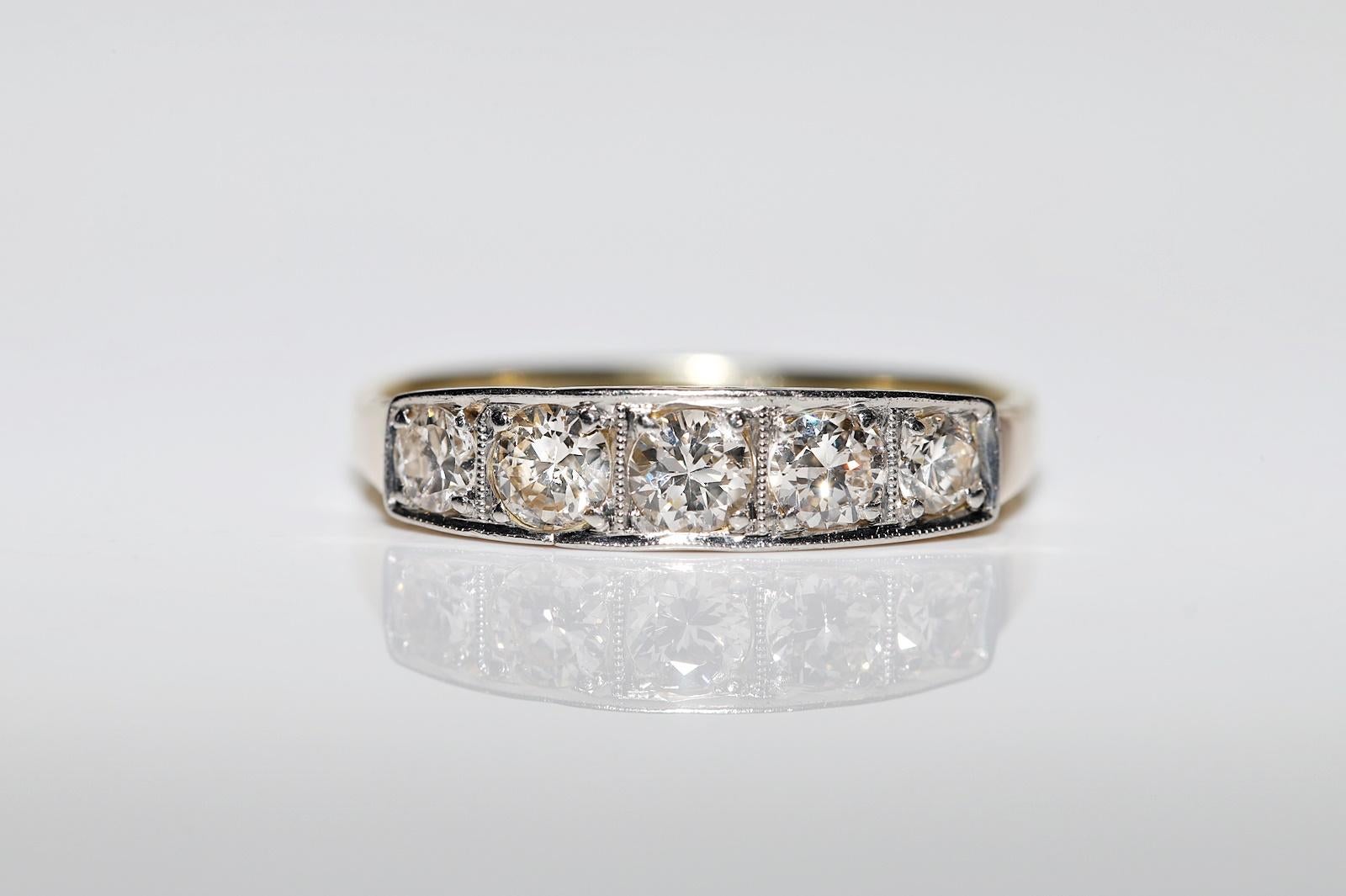 Antiker 18 Karat Gold natürlicher Diamant-Dekorierter Ring, um 1900er Jahre Damen im Angebot