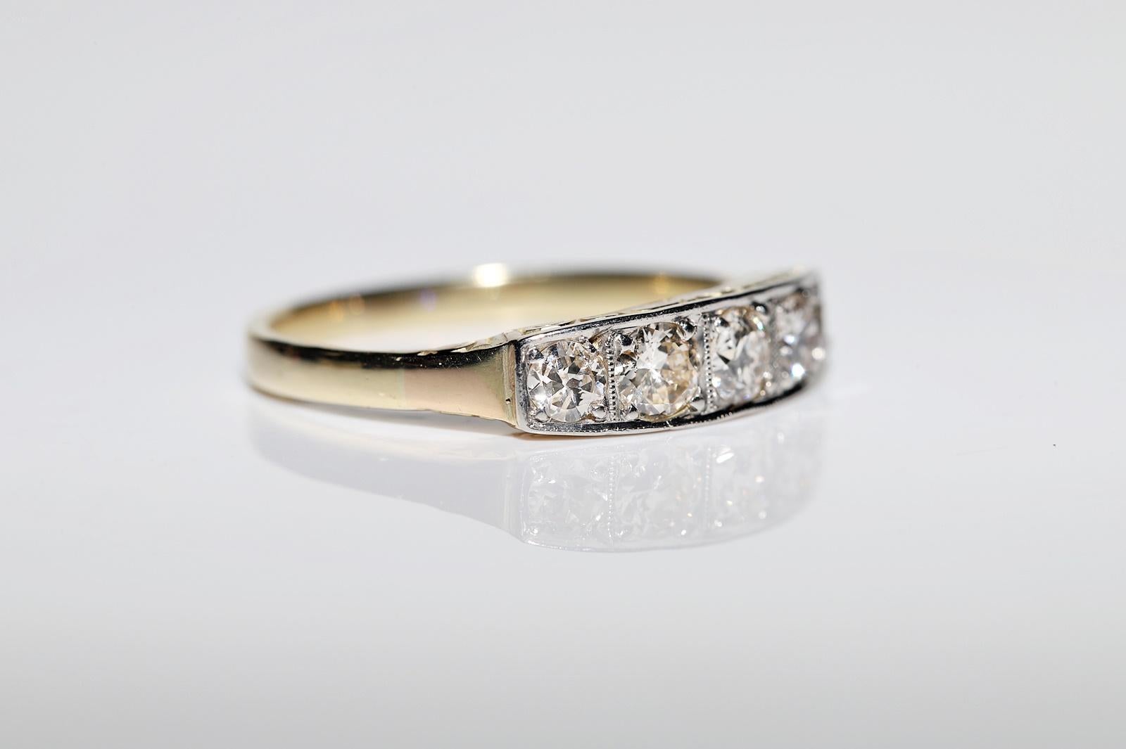 Antiker 18 Karat Gold natürlicher Diamant-Dekorierter Ring, um 1900er Jahre im Angebot 1