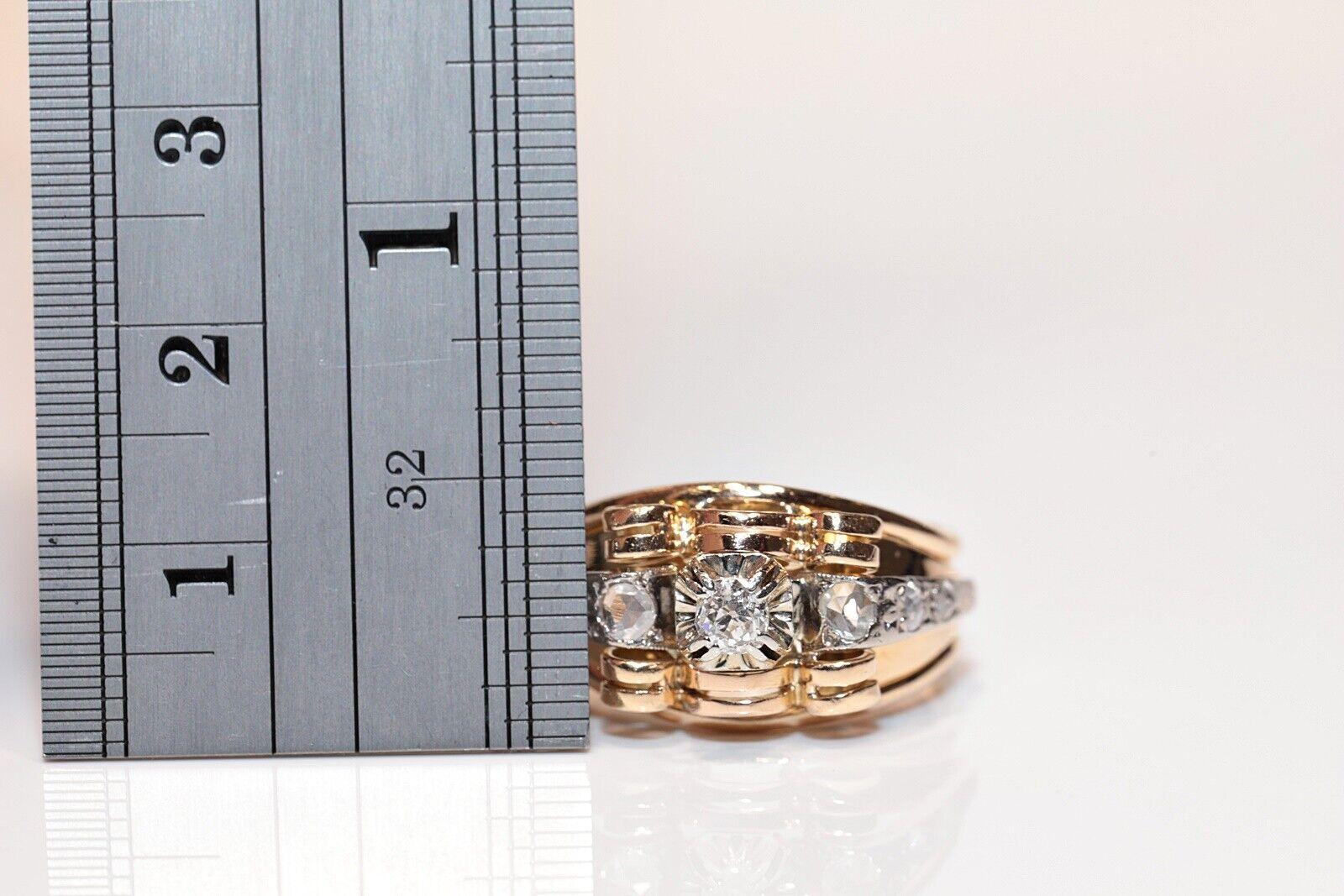 Antiker 18 Karat Gold natürlicher Diamant-Dekorierter Ring, um 1900er Jahre  im Angebot 2