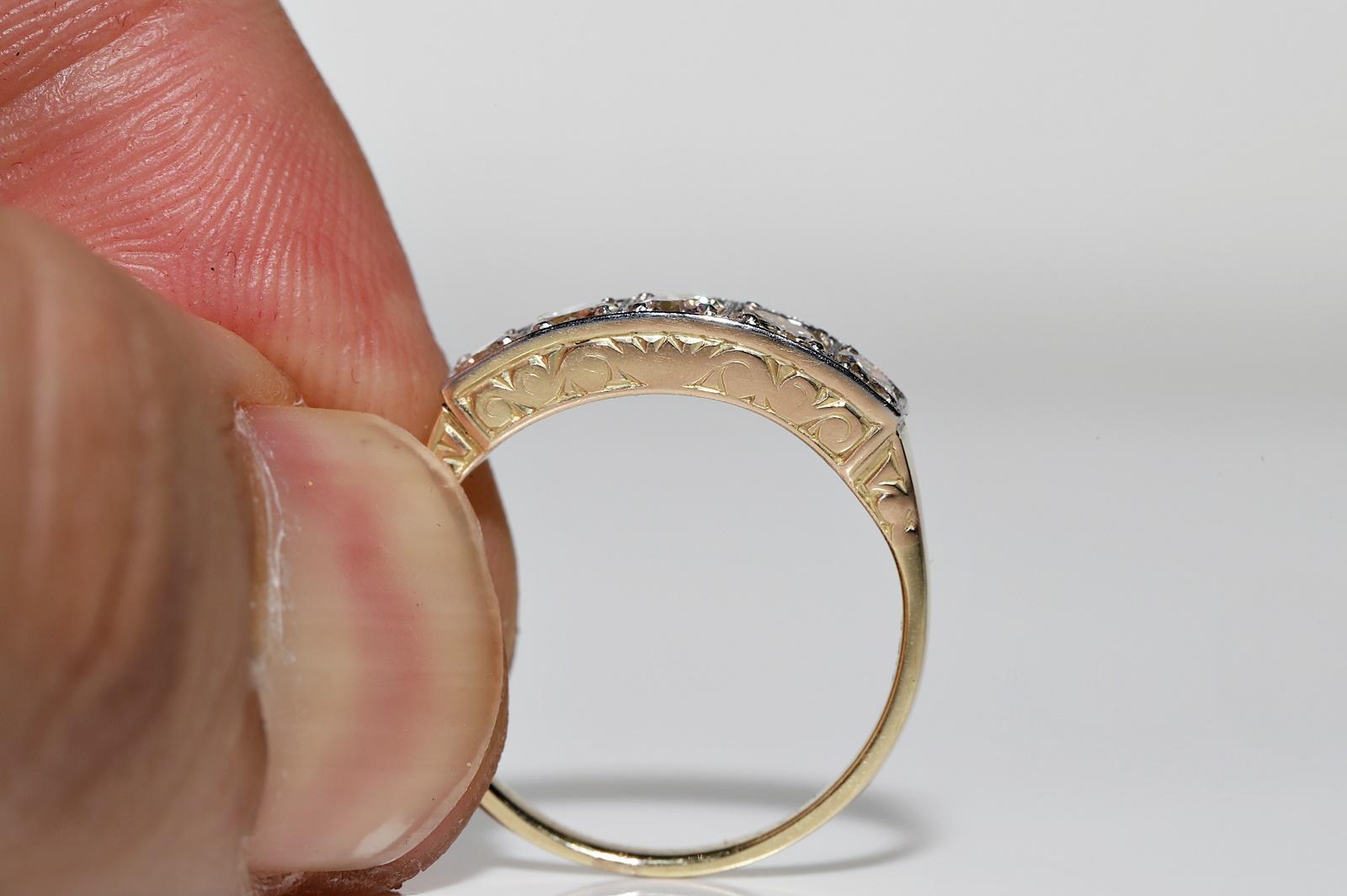 Antiker 18 Karat Gold natürlicher Diamant-Dekorierter Ring, um 1900er Jahre im Angebot 3