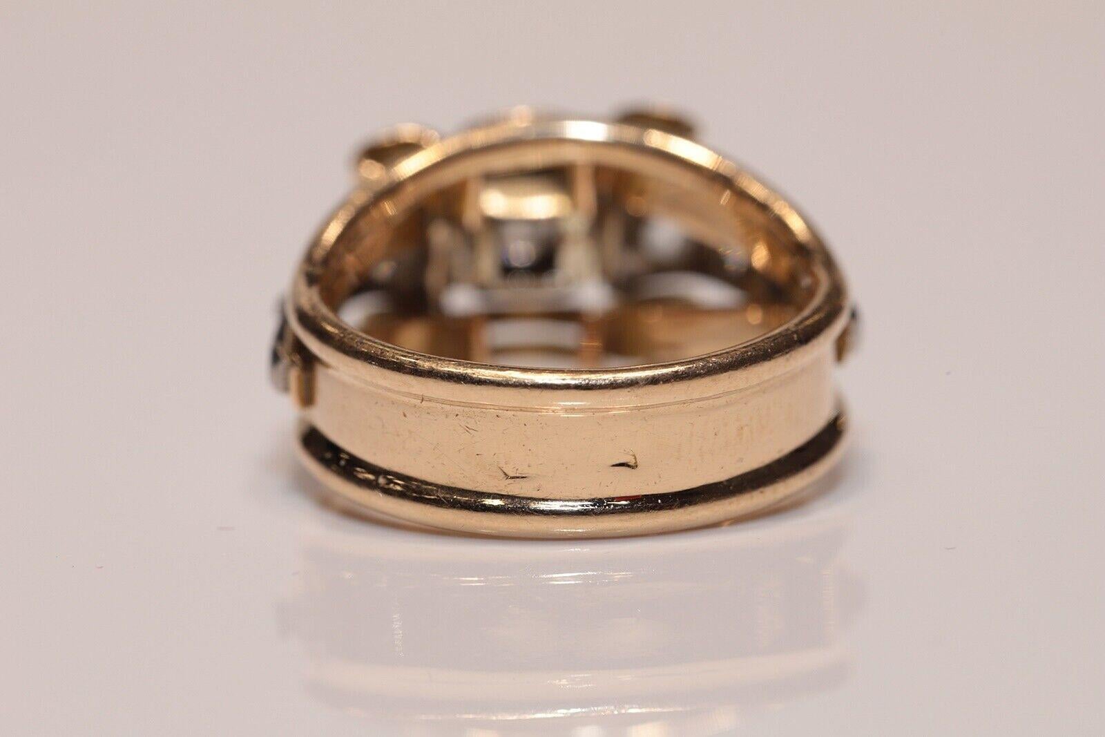 Antiker 18 Karat Gold natürlicher Diamant-Dekorierter Ring, um 1900er Jahre  im Angebot 3