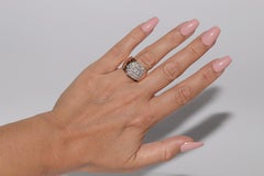 Antique Circa 1900s 18k Gold Natural Diamond Decorated Strong Tank Ring