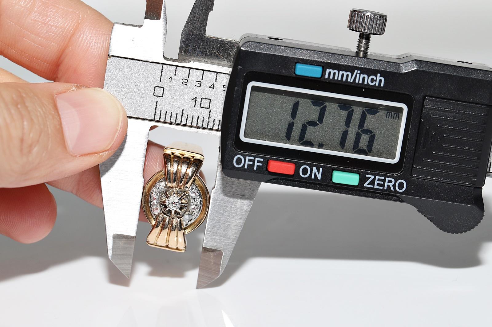 Ancienne bague Tank des années 1900 en or 18 carats décorée de diamants naturels en vente 4