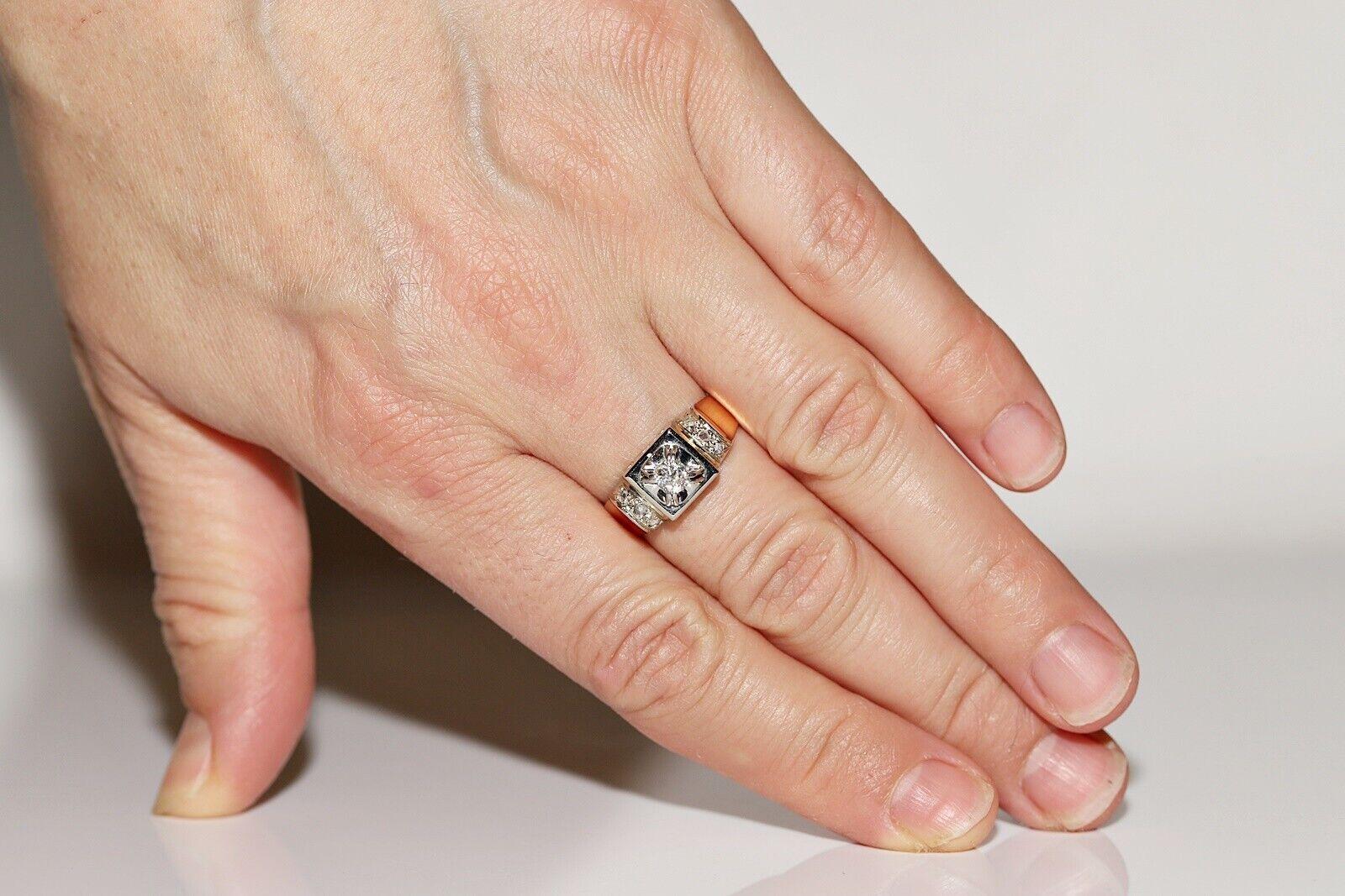 Antico anello con serbatoio decorato con diamanti naturali in oro 18 carati del 1900 CIRCA In condizioni buone in vendita a Fatih/İstanbul, 34