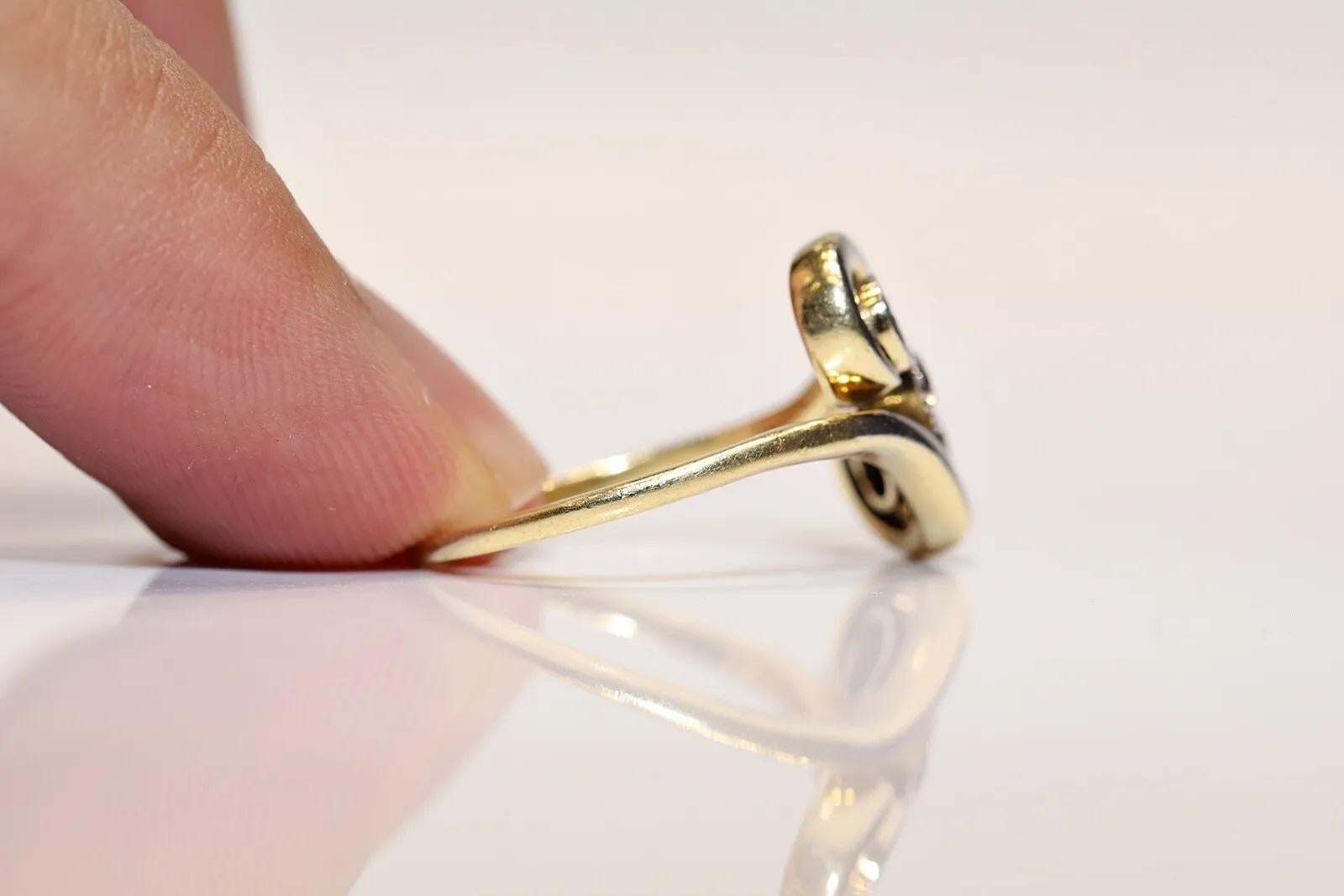 Taille brillant Bague ancienne des années 1900 en or 18 carats d�écorée de diamants naturels à trois pierres en vente