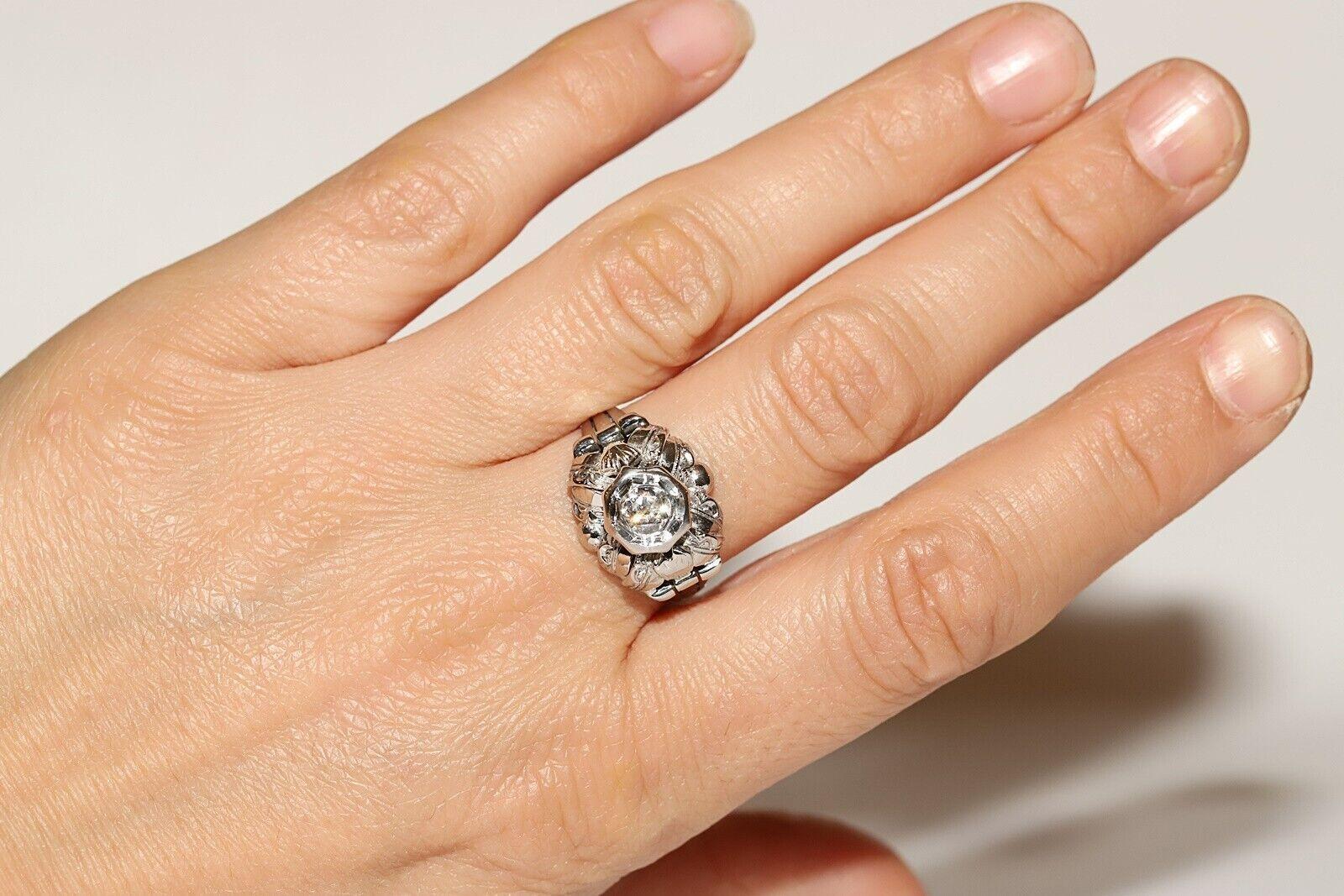 Antiker 18 Karat Gold natürlicher Diamant, um 1900er Jahre  Verlobungsring Solitär im Angebot 5