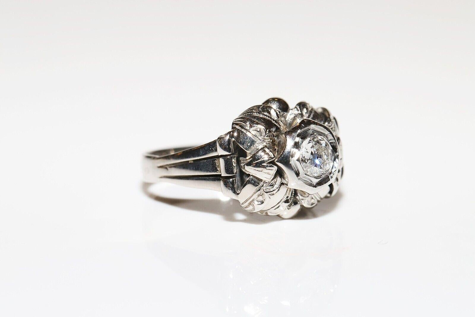 Antiker 18 Karat Gold natürlicher Diamant, um 1900er Jahre  Verlobungsring Solitär (Alteuropäischer Schliff) im Angebot
