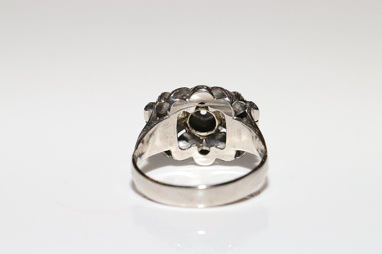 Antiker 18 Karat Gold natürlicher Diamant, um 1900er Jahre  Verlobungsring Solitär Damen im Angebot
