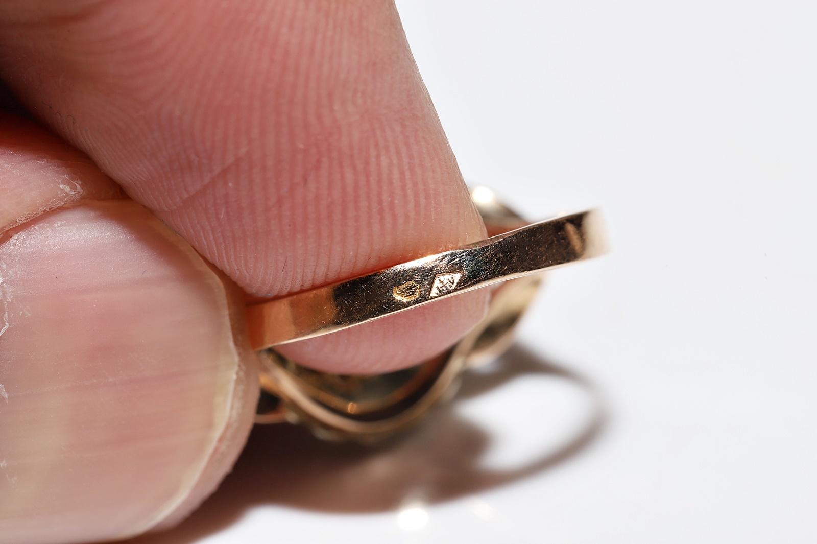 Anello di fidanzamento antico CIRCA 1900 in oro 18k con diamante naturale e solitario in vendita 6