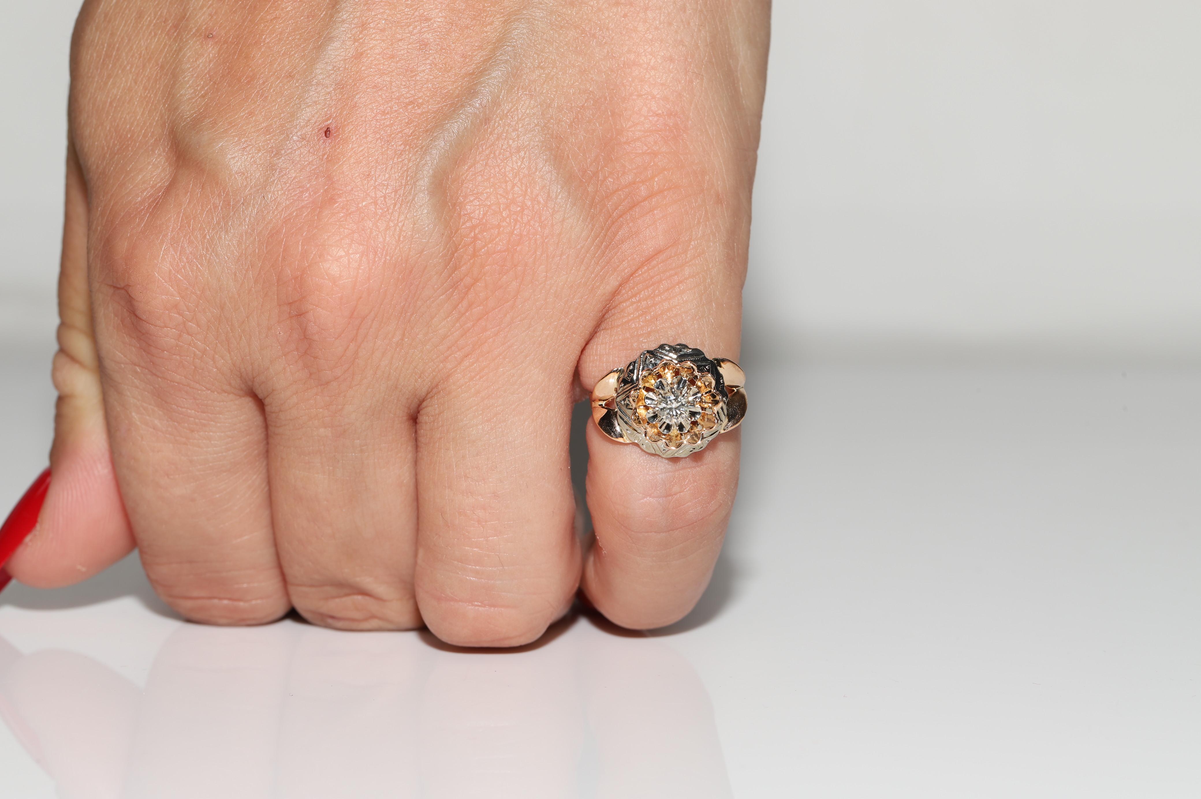 Anello di fidanzamento antico CIRCA 1900 in oro 18k con diamante naturale e solitario in vendita 10