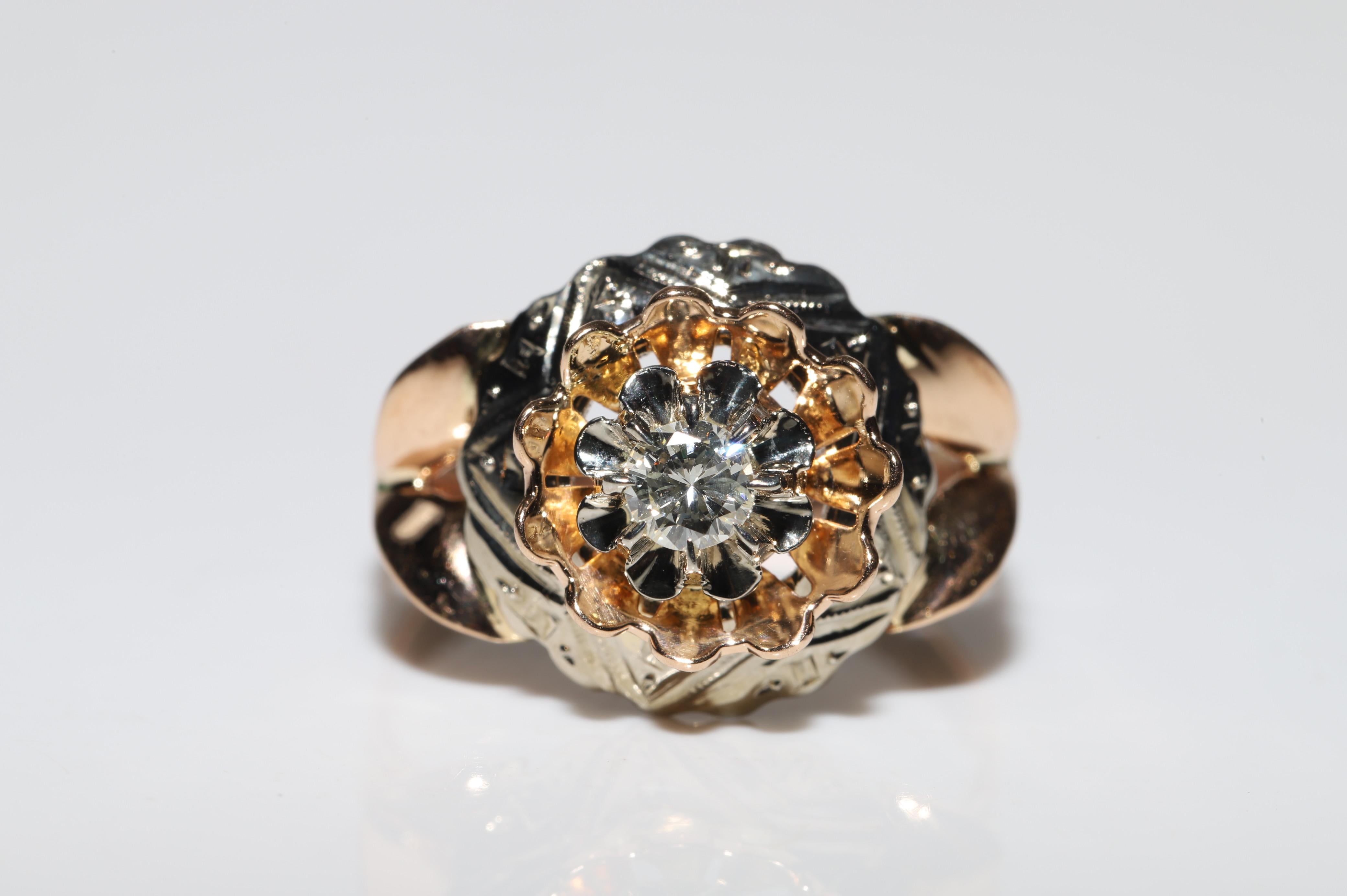 Anello di fidanzamento antico CIRCA 1900 in oro 18k con diamante naturale e solitario in vendita 14