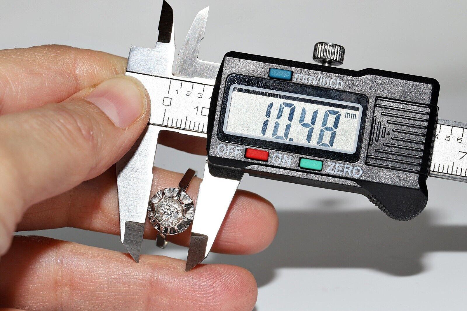 Antiker Solitär-Ring, um 1900, 18 Karat Gold, natürlicher Diamant im Angebot 5