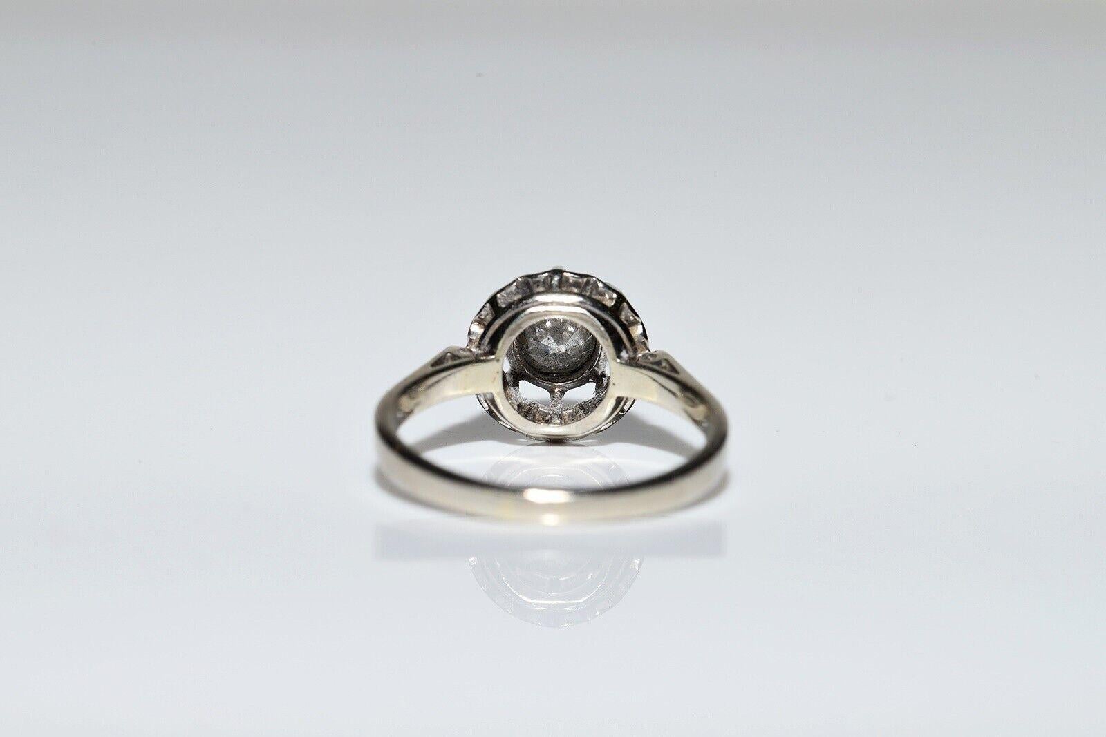 Antiker Solitär-Ring, um 1900, 18 Karat Gold, natürlicher Diamant im Angebot 3