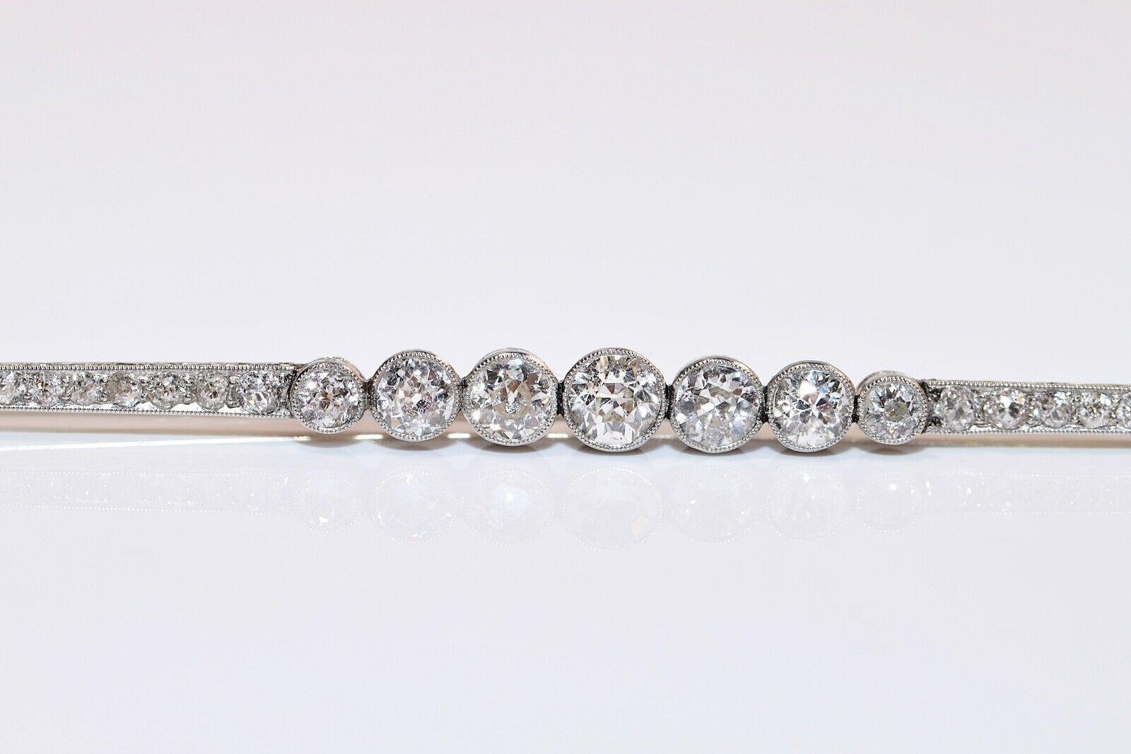 Antique Circa 1900s 18k Gold Natural Old Cut Diamond Decorated Brooch In Good Condition For Sale In Fatih/İstanbul, 34