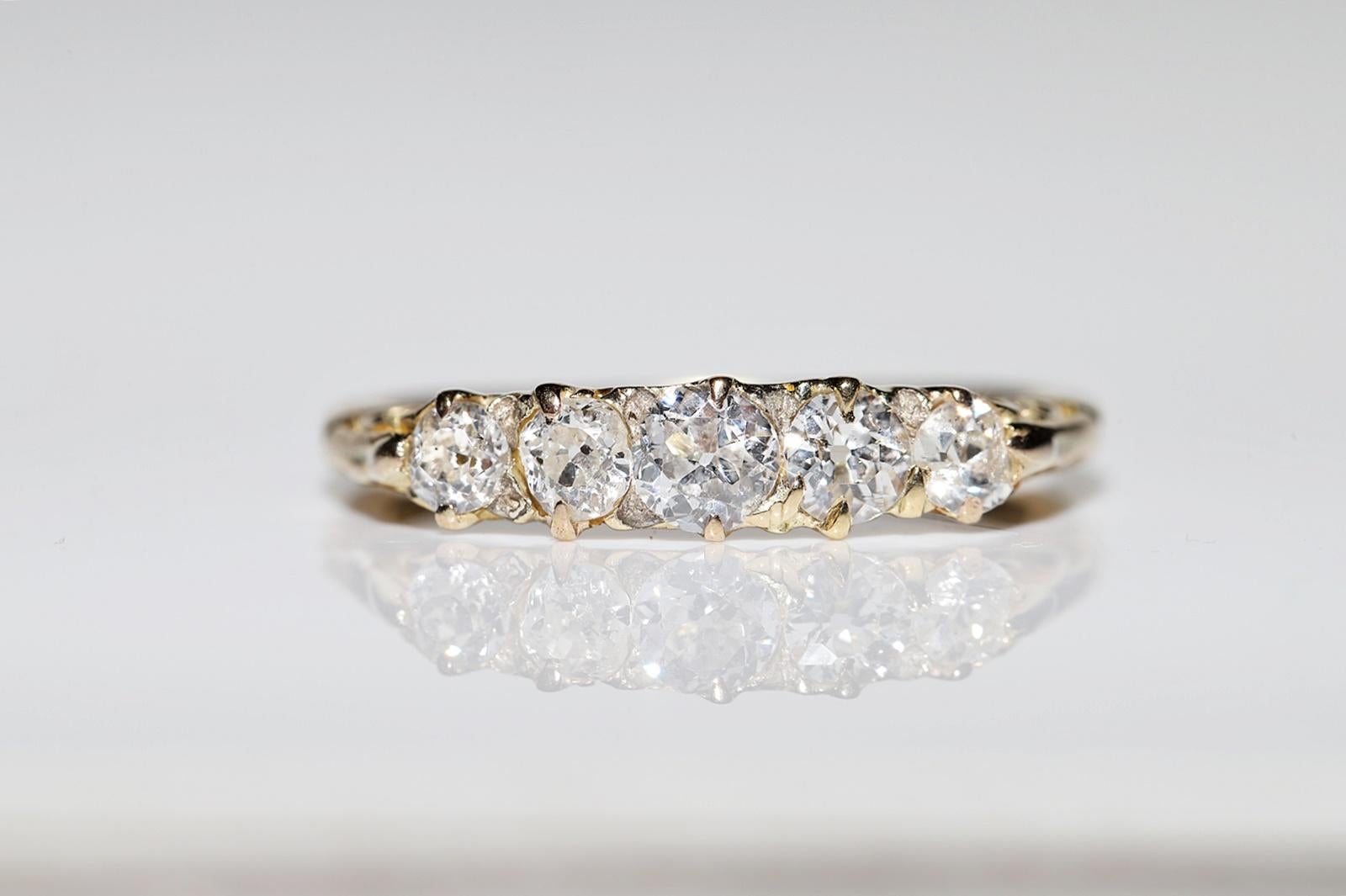 Antiker Verlobungsring, um 1900er Jahre, 18 Karat Gold, natürlicher Diamant im Altschliff, dekoriert (Alteuropäischer Schliff) im Angebot