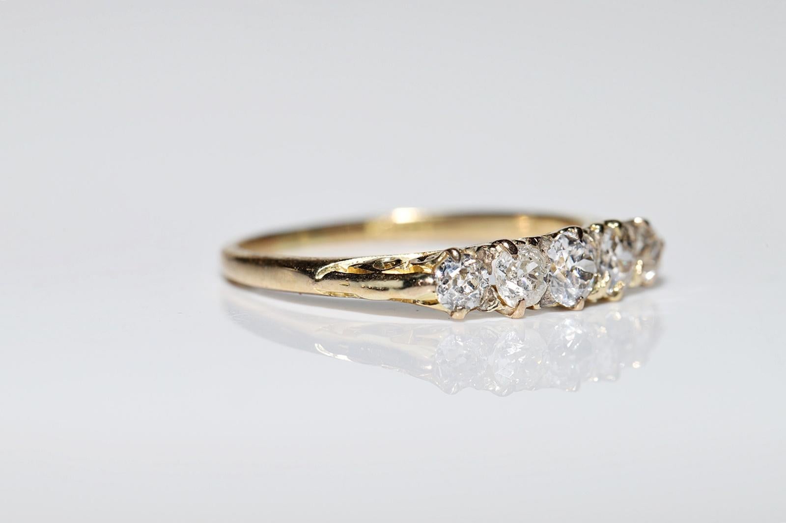 Antiker Verlobungsring, um 1900er Jahre, 18 Karat Gold, natürlicher Diamant im Altschliff, dekoriert Damen im Angebot