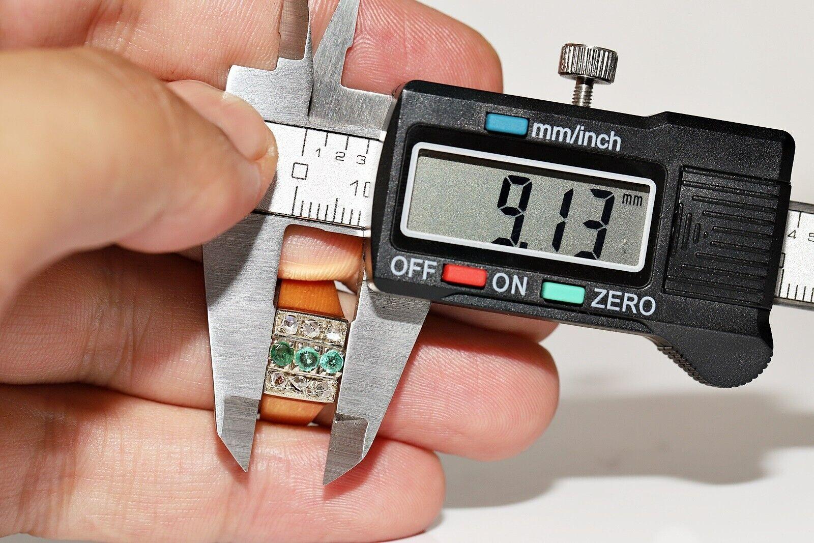 Antiker Ring aus 18 Karat Gold mit natürlichem Diamanten im Rosenschliff und Smaragd im Rosenschliff, um 1900, dekoriert im Angebot 4