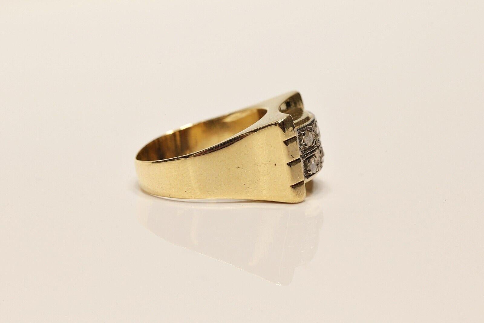 Antiker, dekorativer Tank-Ring aus 18 Karat Gold mit natürlichem Diamanten im Rosenschliff, um 1900 Damen im Angebot