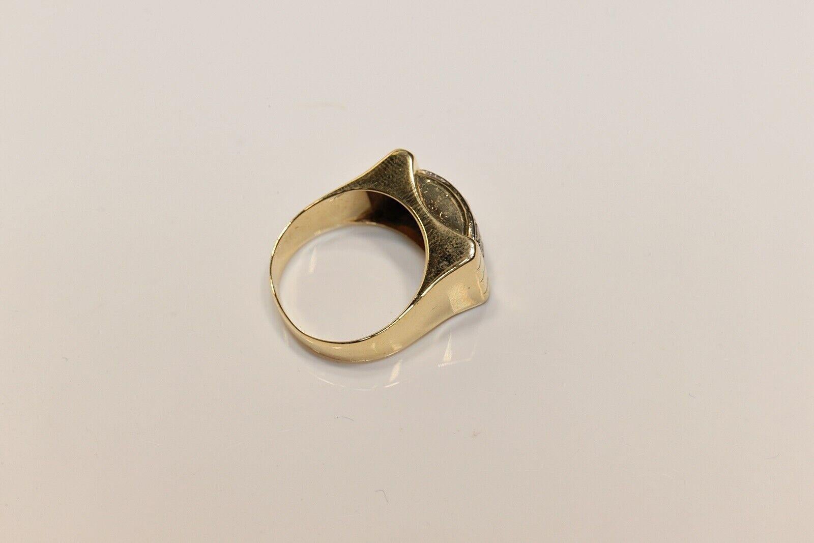 Antiker, dekorativer Tank-Ring aus 18 Karat Gold mit natürlichem Diamanten im Rosenschliff, um 1900 im Angebot 1