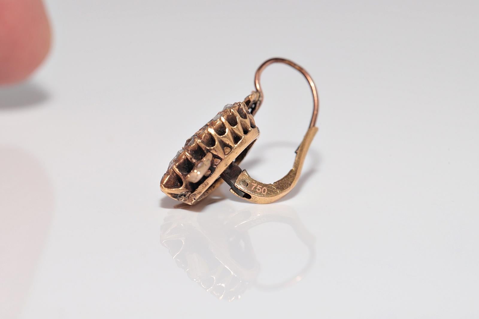 Antiguo Circa 1900s Oro de 18 quilates Diamante natural talla rosa Corazón Flecha Pendiente en venta 1
