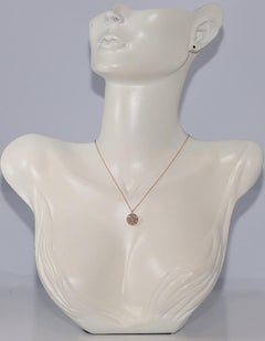 Antique Circa 1900s 18k Gold Natural Rose Cut Diamond Pendant Necklace