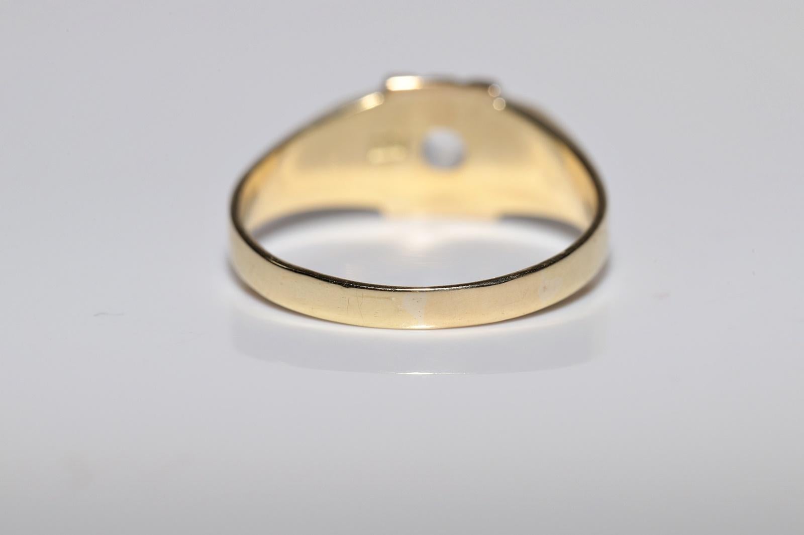 Bague solitaire ancienne des années 1900 en or 18 carats avec diamants naturels taille rose en vente 4