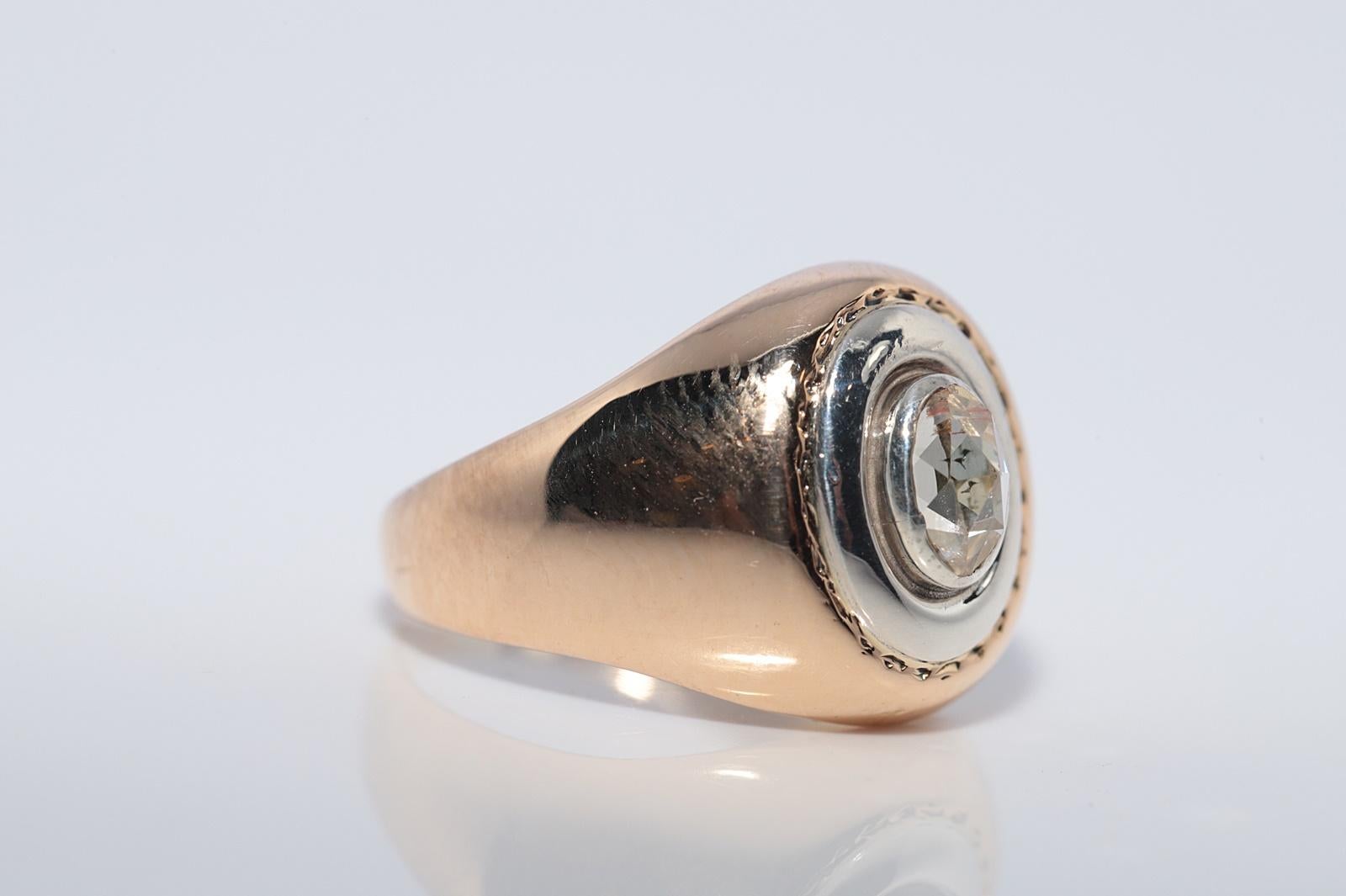 Antiguo anillo solitario de diamantes talla rosa natural de oro de 18 quilates de alrededor de 1900 en Bueno estado para la venta en Fatih/İstanbul, 34