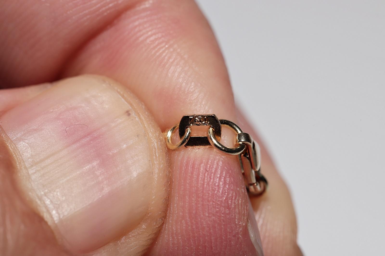 Collana con diamanti naturali e smeraldi in oro 18k e argento, antica, del 1900 circa. in vendita 8