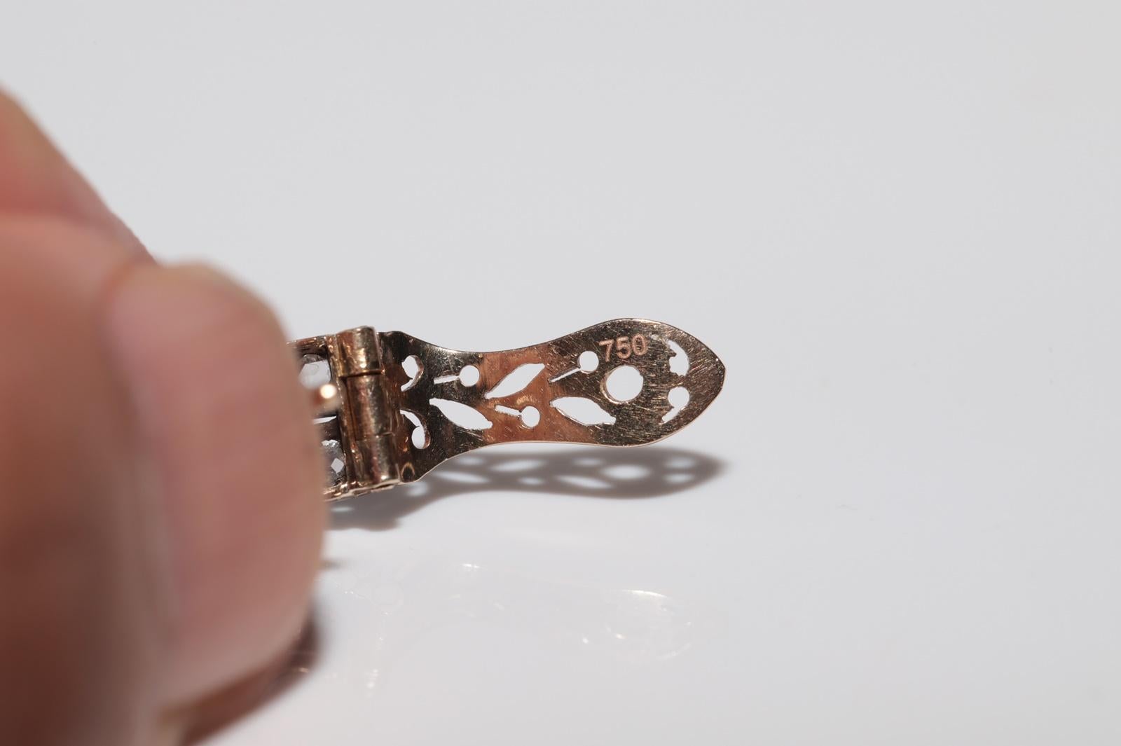 Antiker Ohrring, um 1900, 18 Karat Gold, Platin, Silber, natürlicher Diamant, dekoriert im Angebot 6