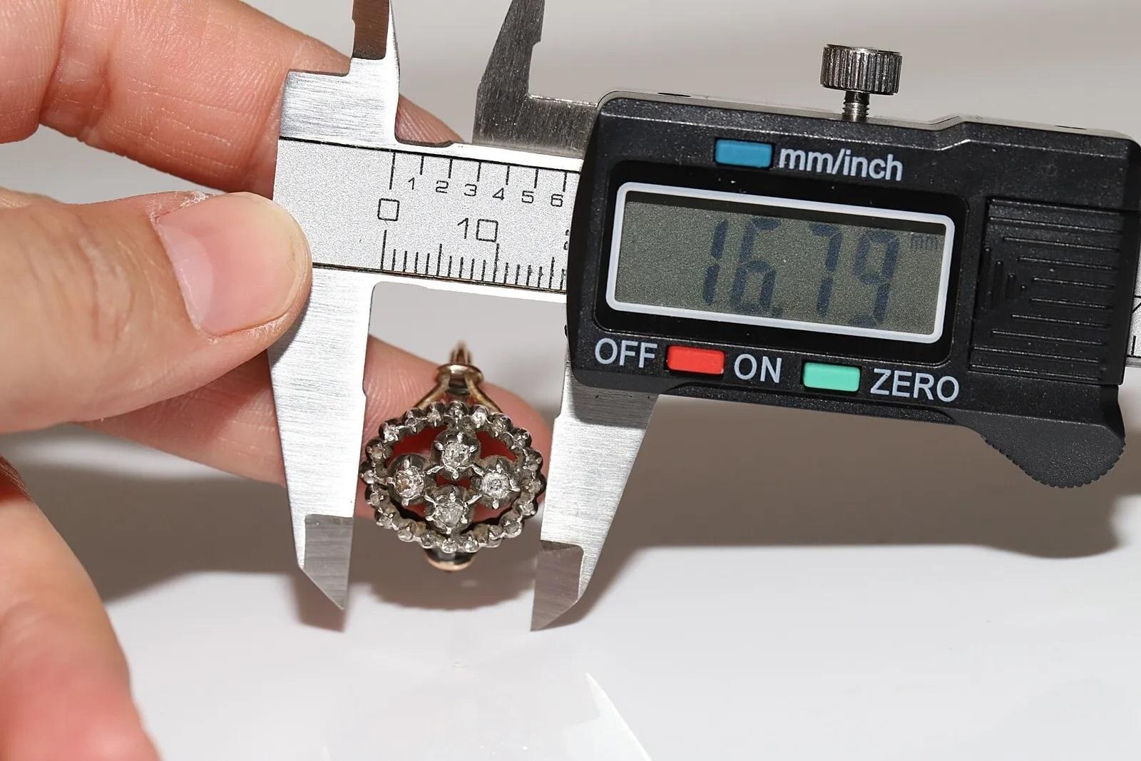 Antiker um 1900er Jahre 18k Gold Top Silber Natürlicher Diamant Dekorierter Ring im Angebot 6