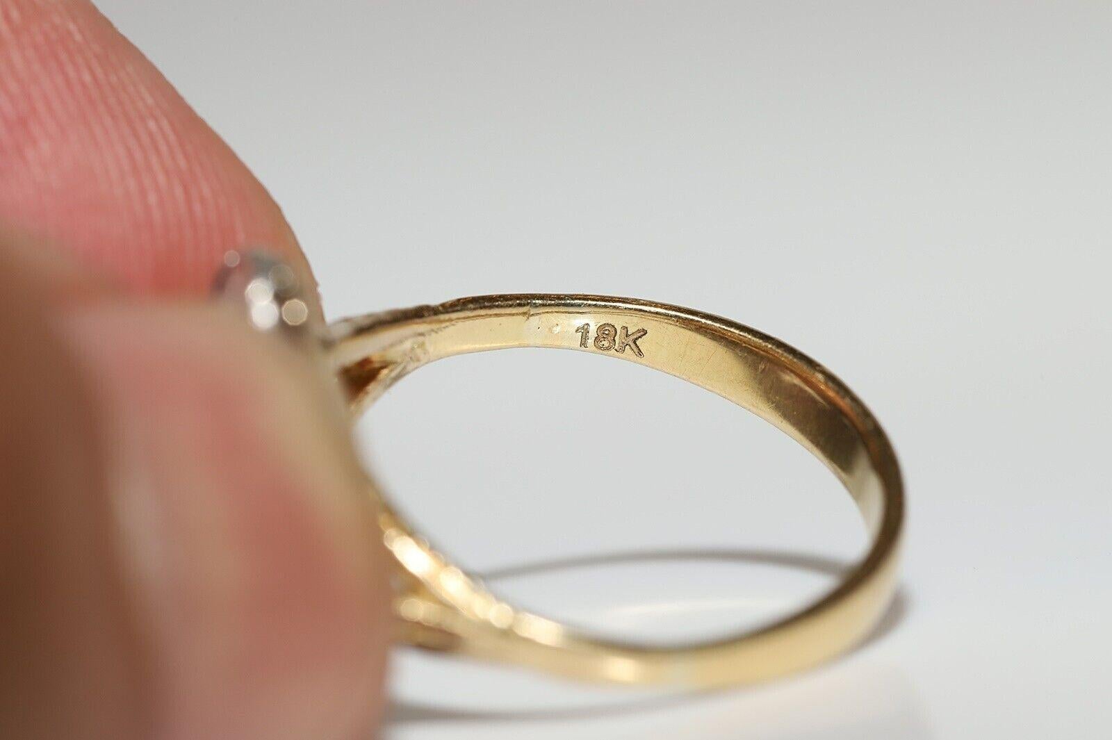 Antike CIRCA 1900s 18k Gold Top Silver Natural Rose Cut Diamant und Rubin Ring im Angebot 6