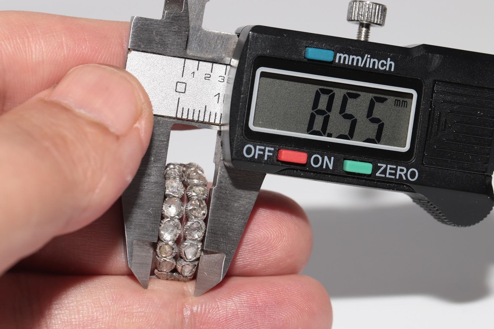 Antiker Ring, um 1900er Jahre, 18 Karat Gold Top Silber natürlicher Diamant im Rosenschliff im Angebot 8