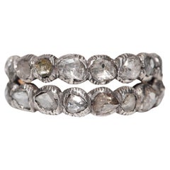 Antiker Ring, um 1900er Jahre, 18 Karat Gold Top Silber natürlicher Diamant im Rosenschliff