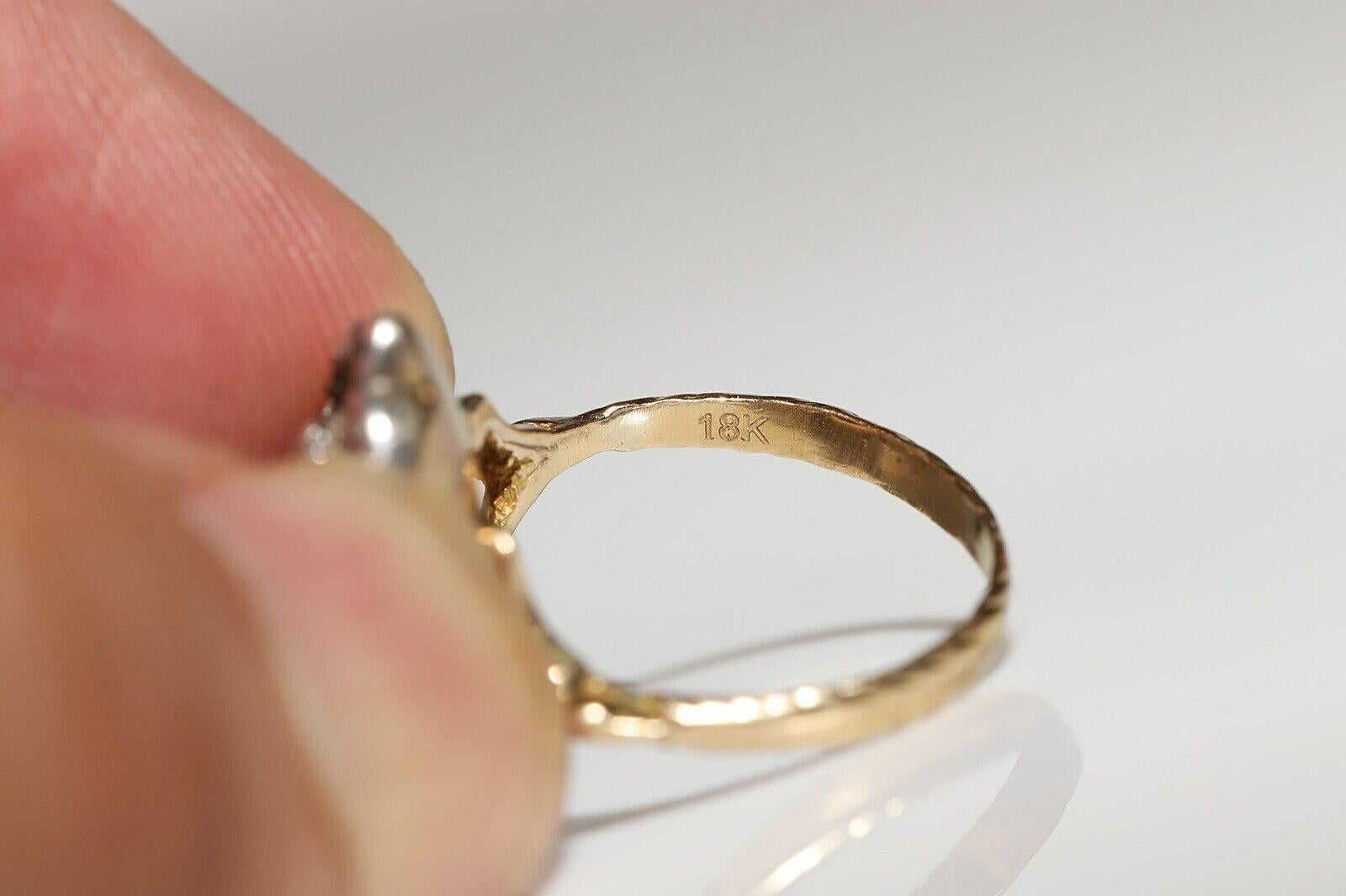 Antiker Navette-Ring, um 1900, 18 Karat Gold Platin Silber natürlicher Diamant im Rosenschliff 6