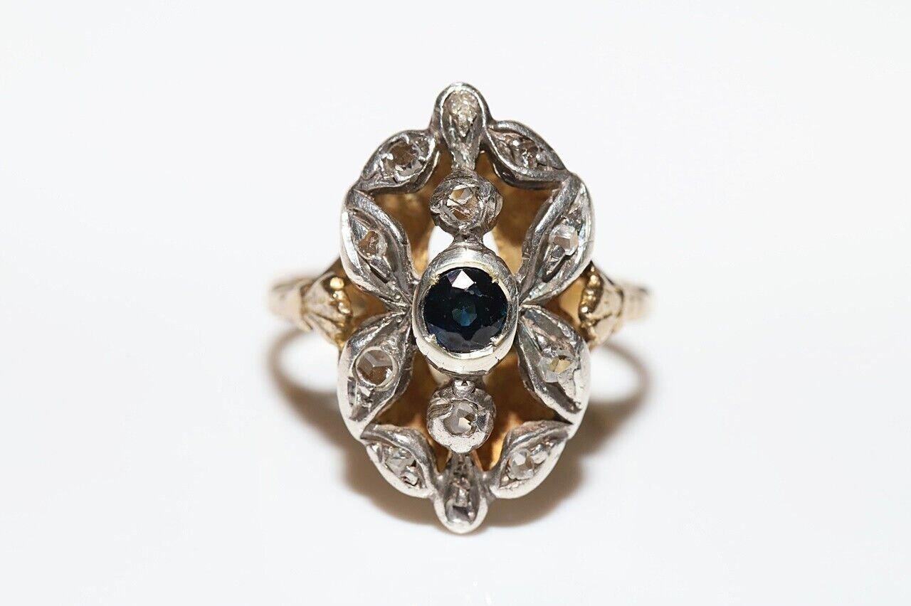 Antiker Navette-Ring, um 1900, 18 Karat Gold Platin Silber natürlicher Diamant im Rosenschliff (Viktorianisch)