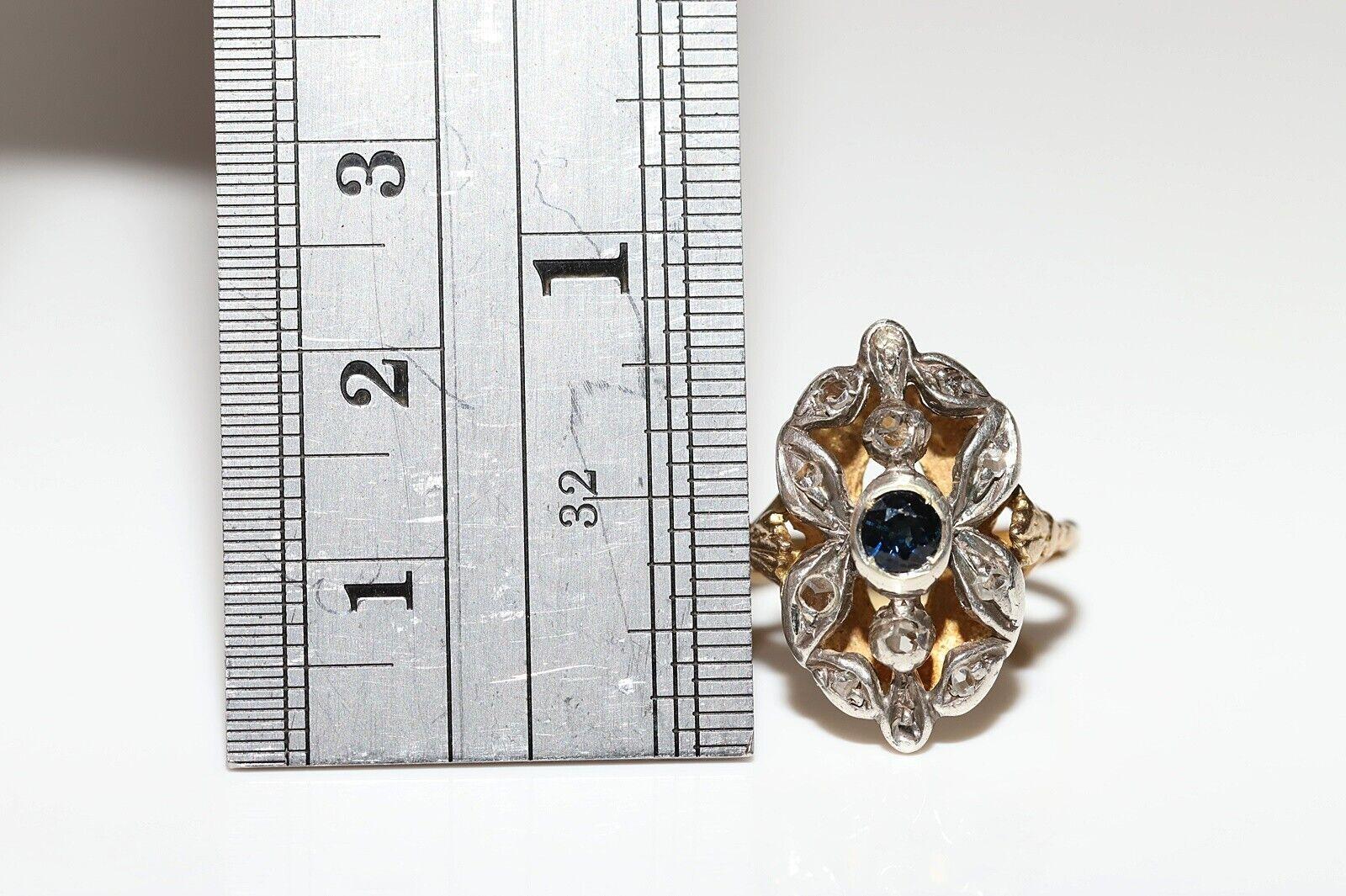 Antiker Navette-Ring, um 1900, 18 Karat Gold Platin Silber natürlicher Diamant im Rosenschliff im Zustand „Gut“ in Fatih/İstanbul, 34