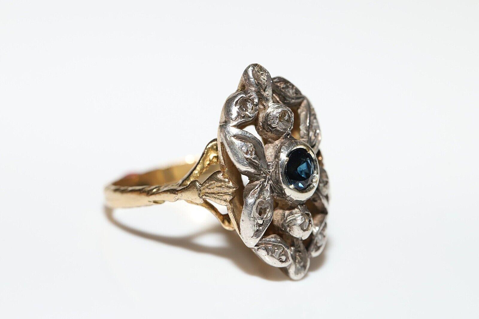 Antiker Navette-Ring, um 1900, 18 Karat Gold Platin Silber natürlicher Diamant im Rosenschliff Damen