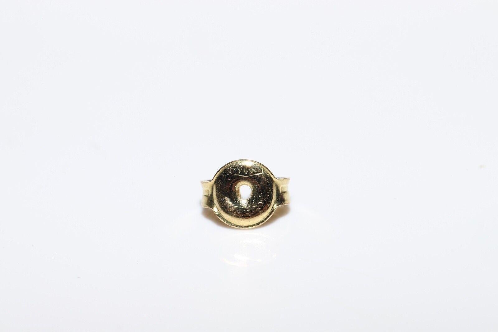 Antique Circa 1900s 18k Gold Top Silver Natural Sapphire Earring en venta 3