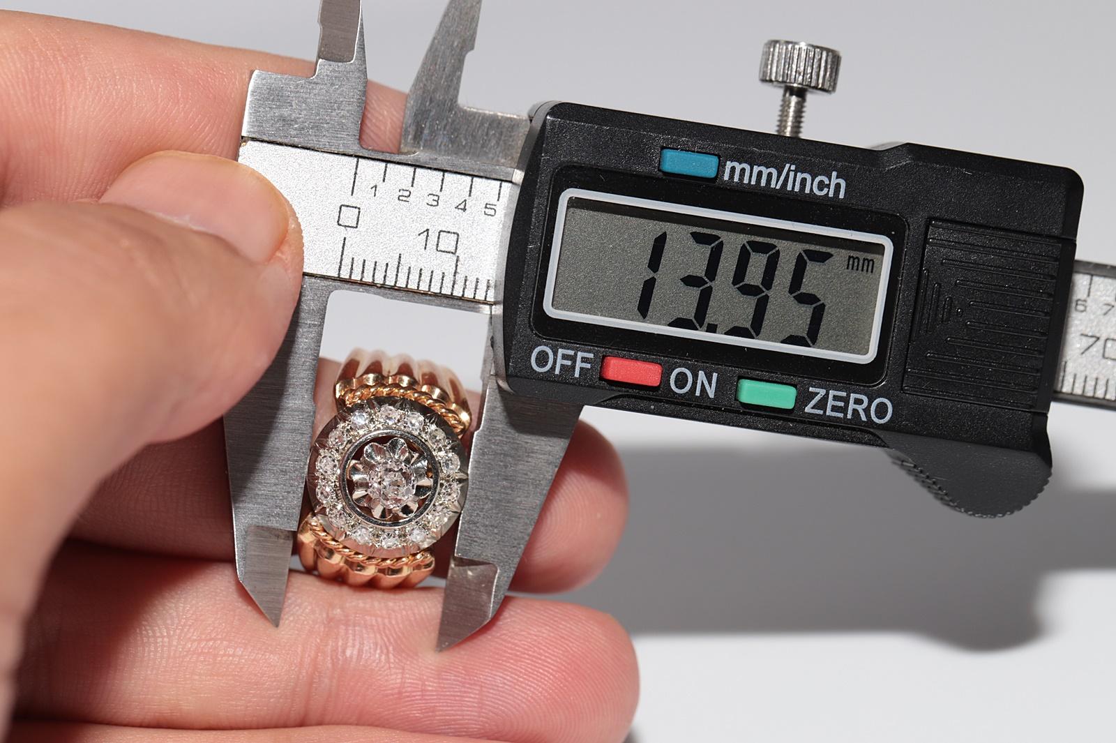 Antike Circa 1900er Jahre 18k Handgefertigt  Gold Natürlicher Diamant Dekorierter Ring im Angebot 4